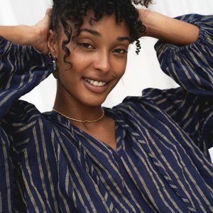 Daughters of India | Poet Blouse | Sapphire